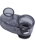 Slick Transparent CNC Router Dust Shoe For 45mm Spindle, showcasing a clear design with vacuum port and nylon skirt.