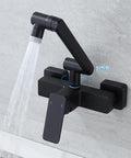 LZPHGB Black Wall Mounted Kitchen Faucet Foldable Dual Mode 360° Rotation Kitchen Sink Tap,Black with water flow.