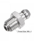 Heavy Duty 304 Stainless Steel Straight Grease Fitting M8 X 1mm Thread Hydraulic Style, 10 Pack