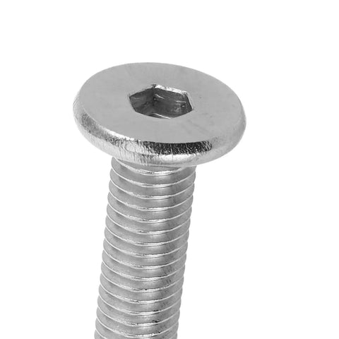 Close-up of 20 Piece M8x35 Hex Socket Head Cap Screws Set for Cat Tree Replacement and Furniture Connectors, fully threaded bolt