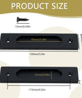 Product dimensions of 4 Pack Black Recessed Sliding Barn Door Pull Handles, Flush Finger Pull With Aluminum Alloy Construction