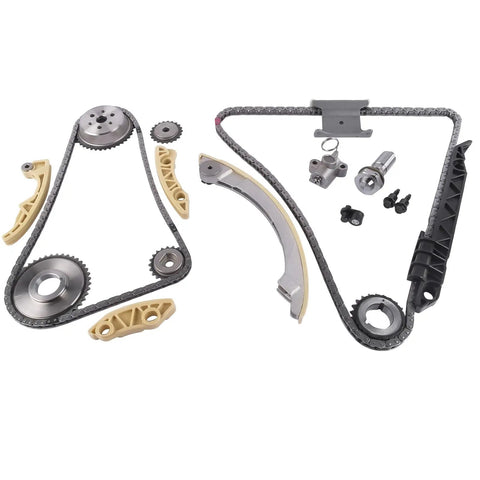 Engine Timing Chain Kit Replacement For Buick Regal LaCrosse Verano HHR Malibu Cobalt Equinox Terrain Pontiac G5 G6 2.0L 2.2L 2.4L 2006 To 2017 12680750 9-4201S components including chains, gears, and tensioners