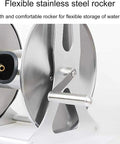 Heavy Duty Retractable Garden Hose Reel Top Shelf Stainless Steel Build with flexible stainless steel rocker for water pipes.