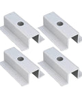 Solid Solar Middle Clamp For PV Panel Frame Height 25 To 50 Mm Aluminum Alloy Erosion Resistant Mounting Bracket 4 Pack