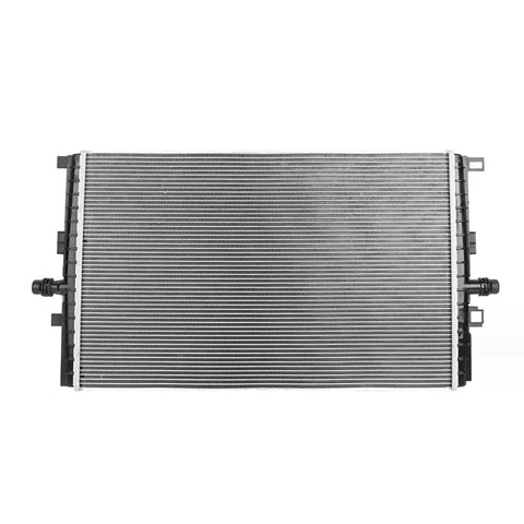 Heavy Duty Aluminum Battery Coolant Radiator Assembly For Tesla Model 3 And Model Y 2020 To 2023 front view with ribbed design.