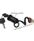 Kickstart Your Custom Build With This Hella Smooth 36 Volt 500 Watt Brushed Motor Speed Controller Set Featuring A Responsive Foot Pedal And Secure Ignition Key Switch For Go Kart Atv E Bikes And Drift Trikes, ignition key switch with 25mm diameter and 325mm cable.