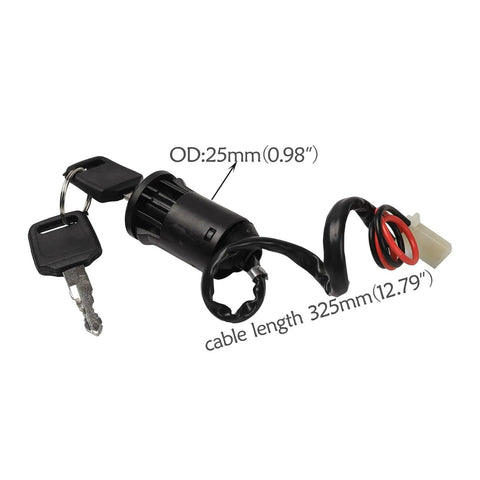 Kickstart Your Custom Build With This Hella Smooth 36 Volt 500 Watt Brushed Motor Speed Controller Set Featuring A Responsive Foot Pedal And Secure Ignition Key Switch For Go Kart Atv E Bikes And Drift Trikes, ignition key switch with 25mm diameter and 325mm cable.