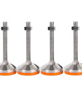 Heavy Duty Adjustable Leveling Feet 4 Pack Game Changer Furniture Leg Levelers With M20 Steel Threads and rugged 60mm bases.