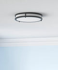 Two Pack 36W LED Ceiling Lights Black 13 Inch Flush Mount 3600 Lumens 2700K 3000K 4000K 5000K 6500K Color Changing Dimmable Fixtures For Kitchen Living Room Bedroom Dope Lighting showing matte black finish installed on ceiling