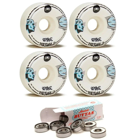 54mm Pro Skateboard Wheels With V Cut 99A Durometer For Street And Park, Lucidity Mike Arnold Edition with Andale bearings