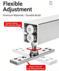 Heavy Duty Bifold Sliding Door Hardware Kit For Closets Features Smooth Glide Rollers Plus 3mm Aluminum Rails Supporting 150kg Max Load bracket and rollers