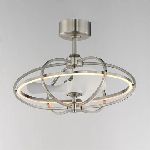 Corona Fandelight Ceiling Fan in Satin Nickel with modern chandelier design and smooth airflow, 27 inch span.