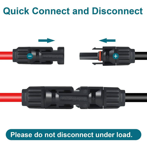 Quick connect feature of MC4 To XT60 Solar Extension Cable 2Ft 10AWG Pro Grade Copper Core Charge Lead For Portable Power Stations And DIY Solar Kits