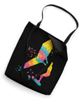 Dope Tie Dye Wing Foil Wingboarding Tote Bag For Wing Surf Fans And Coaches 16 By 16 Inches Carryall, black with colorful design