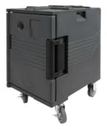 Insulated Food Pan Carrier 95 Qt Front Loading Hot Box For Catering Non Electric Food Warmer On Four Wheels Rotomolded PE