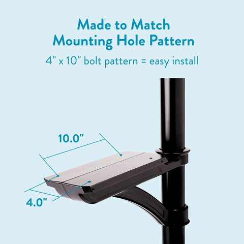 All Weather Aluminum Mailbox Post Built For Outdoors With A Tough As Nails Lightweight Feel, Powder Coated Finish, Compatible With Codes F G H, Model 7510B10 Black, Ready For Rain Snow And Coastal Climates showing mounting hole pattern