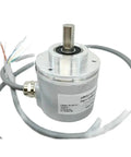Front view of a 12-Bit Absolute Rotary Encoder Multi-Turn 4096 Turns With RS485 And 0-10V Dual Output for motion control with cable.