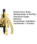 Shop Ready Heavy Duty Adjustable Bearing Puller Tool Forged From Tough Carbon Steel With Secure Handle showing detailed specifications.