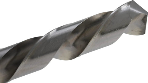 Close-up of Left Hand Helix Drill Bit Set Jobber Length 15 Piece Pro Grade 1/16 to 1/2 Inch High Speed Steel Straight Shank