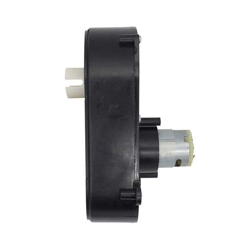 Slick 24V 390 Steering Gearbox With Motor For Kiddos Electric Ride On Cars Hassle Free Drop In Replacement Upgrade For Remote Control Toy Vehicles Quick Swap, side view.