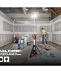 Heavy Duty Tower Light With Built In Charger For Job Sites 6000 Lumen TrueView Lighting illuminating construction site
