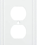 Classic Beaded 3 Pack Outlet Covers And 1 Gang Wall Plates In Pure White For Single Duplex Switches