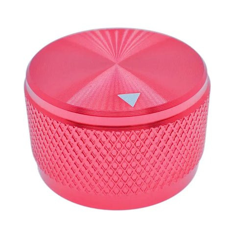 Red Aluminum Rotary Potentiometer Knob Five Pack For 0.23 Inch Shaft 0.98 Inch Diameter 0.61 Inch Tall Guitar Amp Audio Volume Control CNC Machined No Plastic Inserts Wrench Included