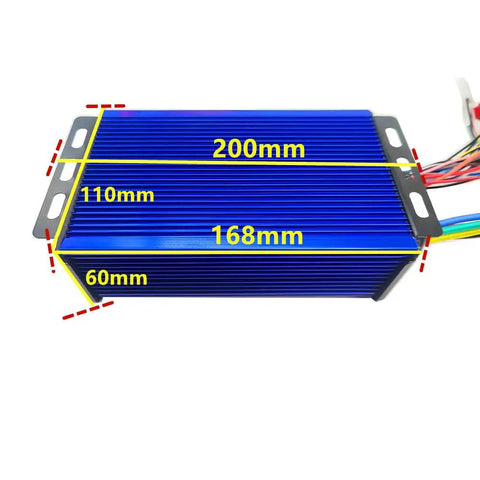 Beefy Intelligent Brushless Controller For E-Bike And Scooter 48V To 84V 2000W 45A Max Aluminum Alloy Enclosure Hall Sensor Compatible Lightweight 1Kg Fits 18mm Tubes 20x10x7cm High Power Motor Controller
