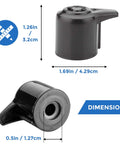 Easy Install Steam Release Valve for 3 5 6 8 Qt Pressure Cookers with dimensions and measurements displayed.