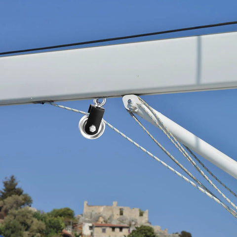 Heavy Duty Strength Training Pulley With Silent Bearing Wheel attached to outdoor structure
