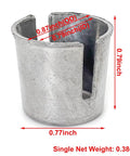 4 Piece Battery Post Shims Caps Adapters For Positive Or Negative Posts Terminal Sleeves And Repair Kits For Worn Or Damaged Or Loose Posts Auto Battery Terminal Repair Tools with dimensions shown.