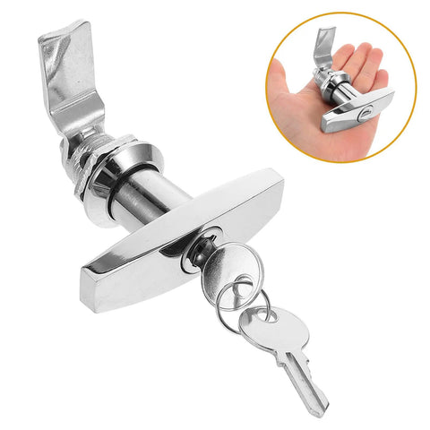 2 Pack Zinc Alloy Cam Cabinet Locks With Keys For RV Trailer Toolbox Doors with hand showing size comparison