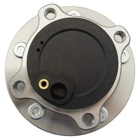 Top view of rear wheel bearing and hub assembly pair set for left and right wheels with ABS fitment, 2 piece, brand new in box