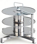 Heavy Duty Rotating Wire Spool Rack No Sweat Turntable Cable Caddy For Electrical Wire Storage with stainless steel finish.