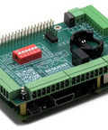 Badass Industrial Automation HAT For Raspberry Pi showing optically isolated digital IO and modular plug connections.