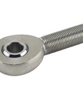 Shake Free Right Hand Male Heim Joint Rod End With 5/8-18 Thread And 1/2 Inch Bore Zinc Plated Steel Core close-up view