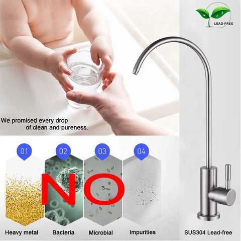 Lead Free Drinking Water Faucet For Kitchen Must Have That Fits Most Reverse Osmosis Systems, Stainless Steel 304