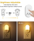 Two Pack LED Night Lights Plugs Into Wall, Dimmable With Light Sensor, auto on off overview, 30 or 60 lumen settings