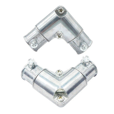 Ten Pack One Half Inch EMT To EMT 90 Degree Inside Corner Pulling Elbows Zinc Die Cast Conduit Fittings Cap Elbow With Set Screw Combo Head CULus Listed
