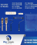 Paint Roller Kit With Brush And Roller 10 Piece Set For Walls Washable Reusable Easy To Clean Superior Absorbency shown