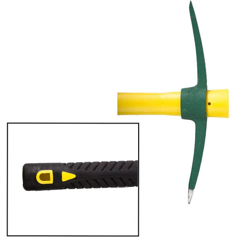 15 Inch Pick Mattock Hoe With Forged Steel Head And Fiberglass Handle For Digging And Loosening Soil, Weeding And Gardening, Camping Or Prospecting
