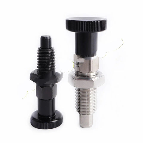 Built Tough Retractable Plunger Handle Spring Pins featuring heavy duty steel construction for CNC jigs and woodworking projects.