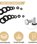 750 Piece Nylon Flat Washers Set For Screws Bolts 7 Sizes Black Plastic Washers Assortment Kit For Household And Commercial Use