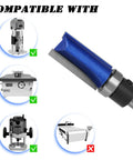 Top Bearing Flush Trim Router Bit Set Pro Grade Four Piece With Quarter Inch Shank compatible with various routers