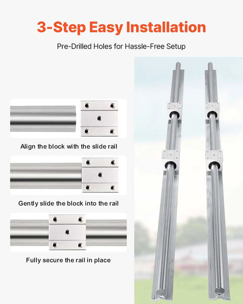 All-In-One Pro-Grade Linear Guide Rail Kit SBR20 300/600/1000 Mm With RM1605 350/650/1050 Mm C7 Ballscrews BK BF12 supports installed on rails