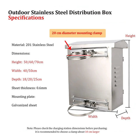 Tough As Nails Heavy Duty EV Charger Cover With Beefed Up Adjustable Pole Mount Bracket And Badass Weatherproof U Shaped Outdoor Electric Vehicle Station Enclosure showcasing stainless steel construction and mounting clamp.