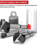Front view of 18mm steel wood hole saw cutter set with two cutters, pilot bits, and metal shanks