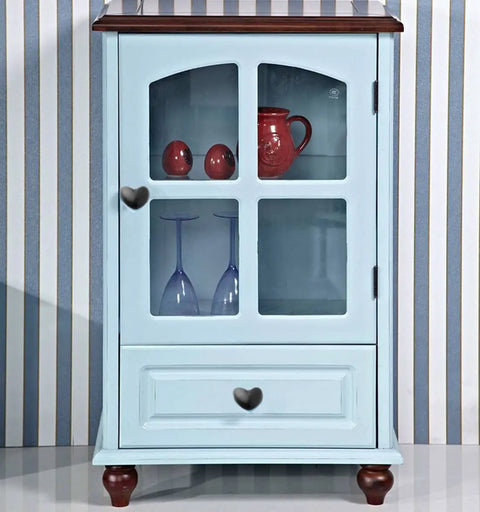 Heart Shaped Ceramic Cabinet Knob Set 15 Pieces Dope Glossy Finish with 3 Screw Lengths on blue cabinet doors