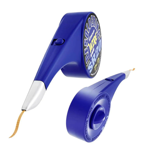 Pro Grade Desoldering Wick Braid 2m length with 2.0mm copper wire for electronics cleanup shown with blue dispenser.
