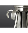 Close-up of brushed nickel detail on Torino Three Light Bath And Vanity Fixture With Twenty Five Inch Width And Seven And Five Eighths Inch Height